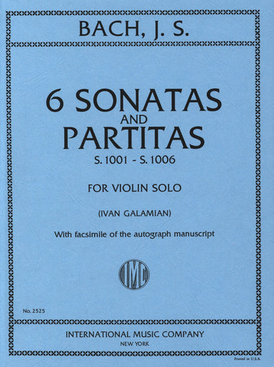 Bach Six Sonatas and Partitas, S. 1001-1006 For Violin