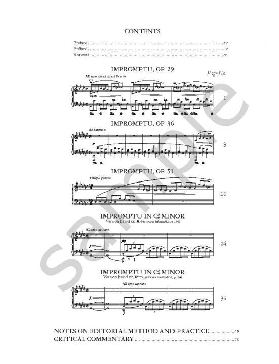 蕭邦 Chopin: Impromptus for Piano - Opp. 29, 36, 51, in C sharp minor, Urtext (The Complete Chopin)