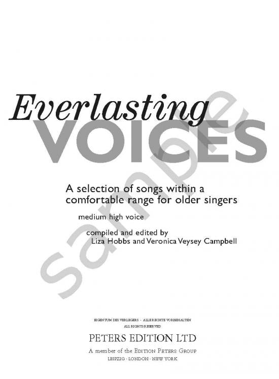 Everlasting Voices for Older Singers (Medium High Voice) - A Selection of Songs within a Comfortable Range
