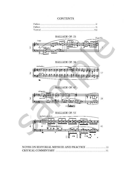 蕭邦 Chopin: Ballades for Piano Opp. 23, 38, 47, 52; Urtext (The Complete Chopin)