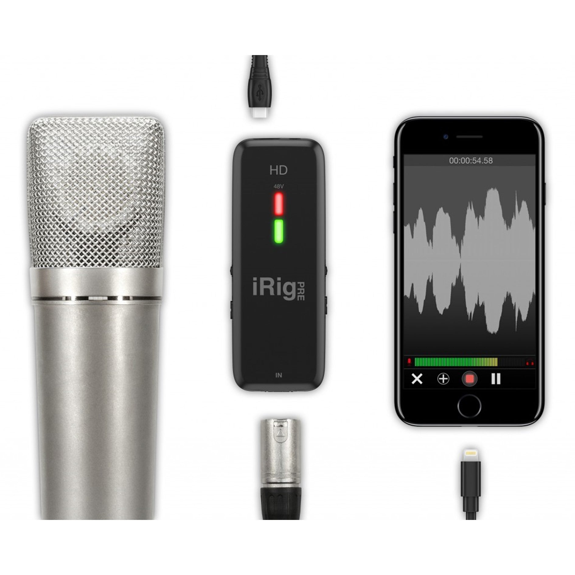 IK Multimedia iRig Pre HD - Digital Microphone Interface for iPhone, iPad, Mac and PC