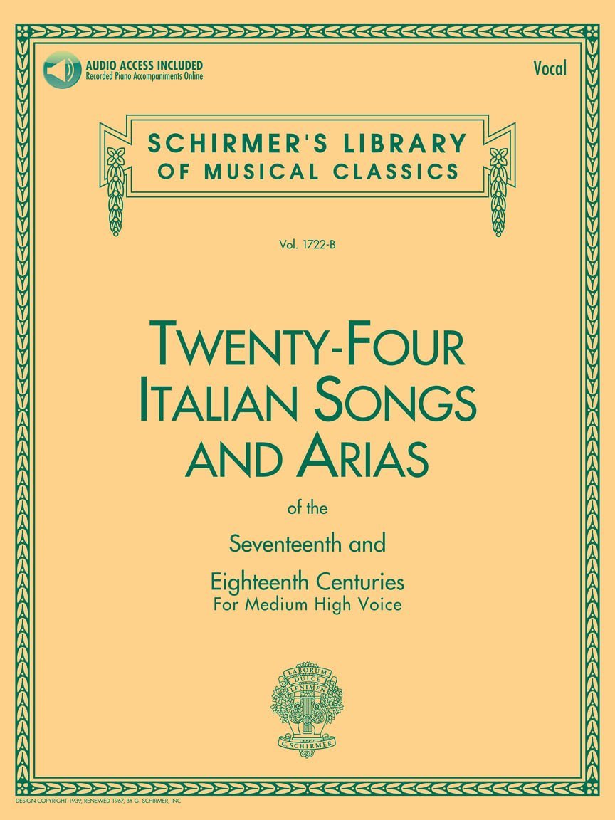 24 Italian Songs & Arias Of The 17th & 18th Centuries (Medium High Voice – Book With Online Audio)