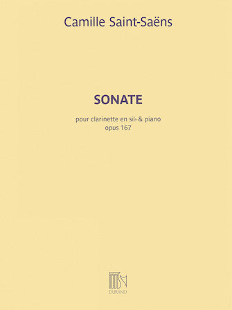 Saint-Saens Sonata, op. 167 For Clarinet in B-flat and Piano