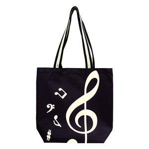 高音符提拉鍊手提袋 (黑) (台灣製造)