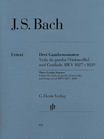 BACH SONATAS FOR VIOLA DA GAMBA AND HARPSICHORD BWV 1027-1029 (VERSION FOR VIOLONCELLO AND HARPSICHORD)
Cello and Piano