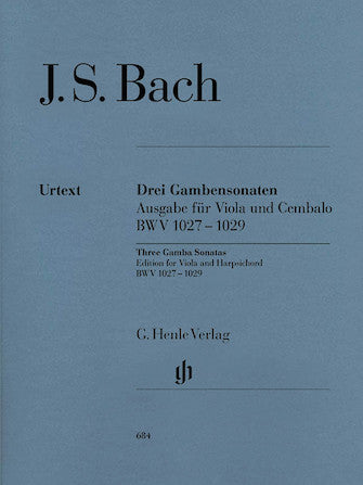 BACH SONATAS FOR VIOLA DA GAMBA AND HARPSICHORD BWV 1027-1029
Viola Solo