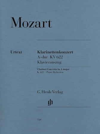 MOZART CLARINET CONCERTO IN A MAJOR, K. 622
for Clarinet in A & Piano Reduction

with part for basset horn