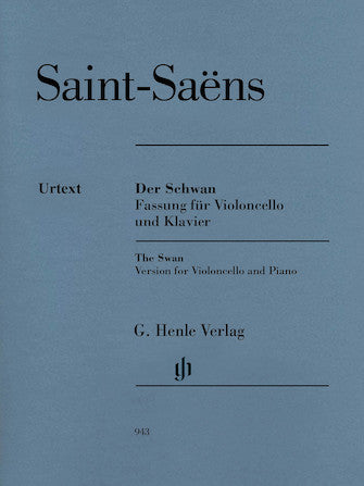 SAINT-SAENS THE SWAN FROM “THE CARNIVAL OF THE ANIMALS”
Violoncello and Piano

With Marked and Unmarked Cello Part

Score and Parts