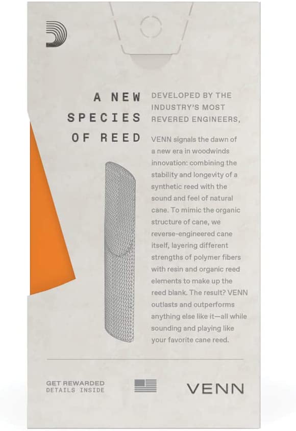 D'addario VENN G2 Bb Tenor Saxophone Synthetic Reed