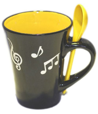 Music Note Mug With Spoon Yellow*