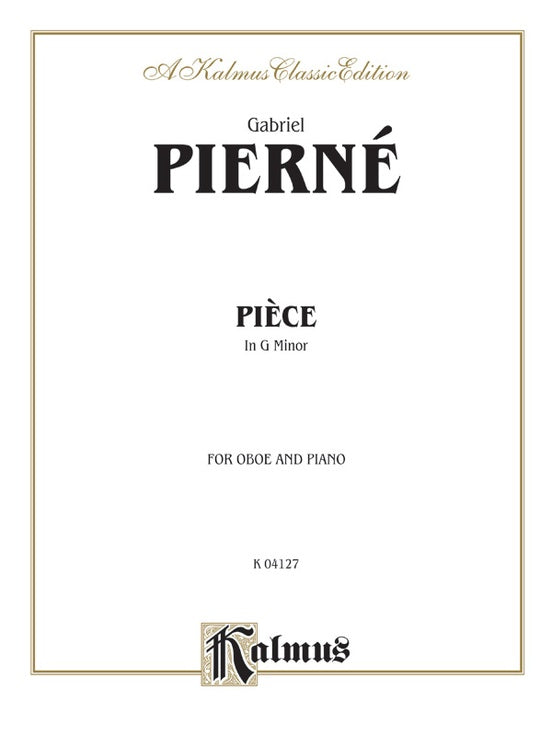 Pierné: Piece in G Minor (Oboe and Piano)