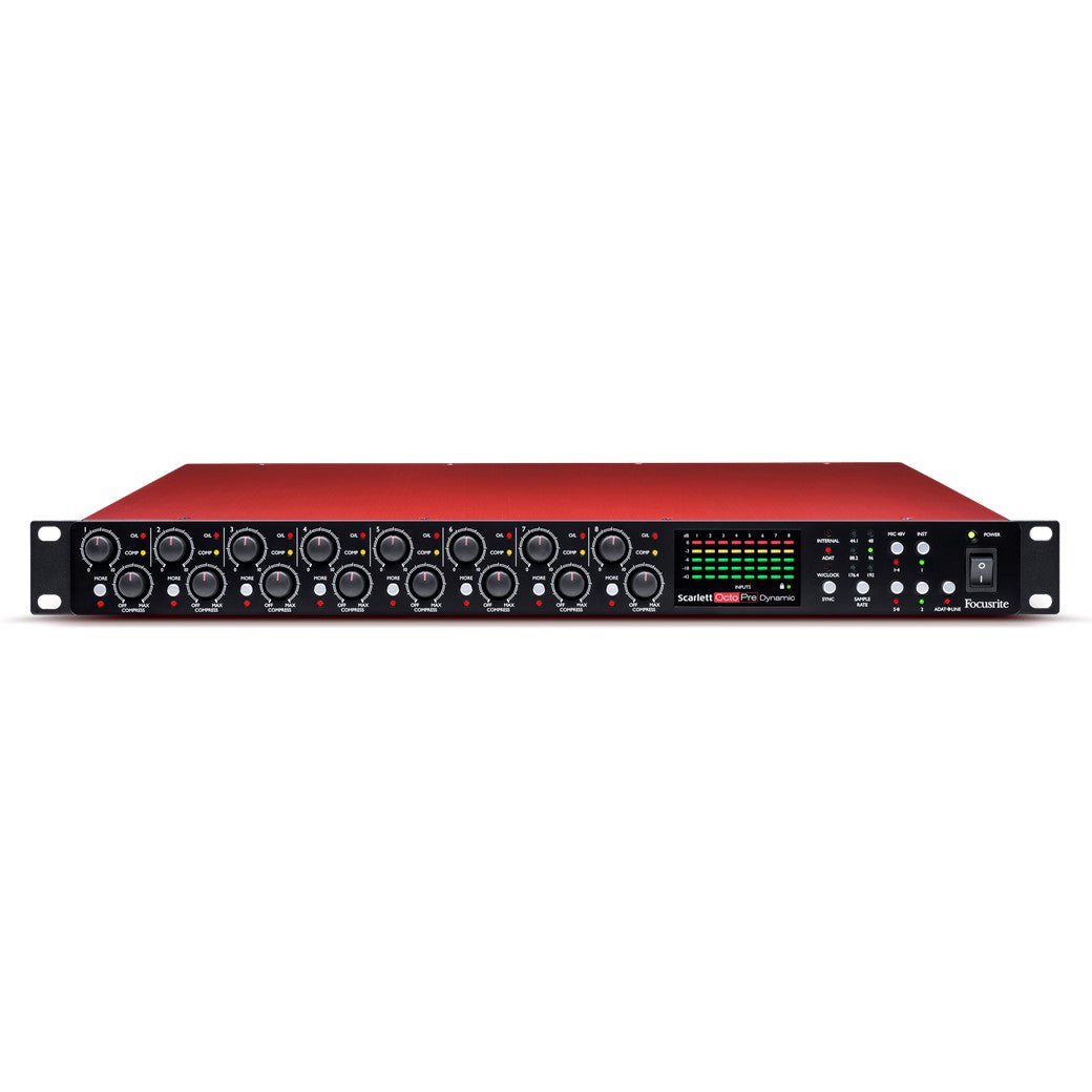 Focusrite Scarlett OctoPre Dynamic - Eight-Channel Mic Pre with A-D/D-A Conversion and Analogue Compression