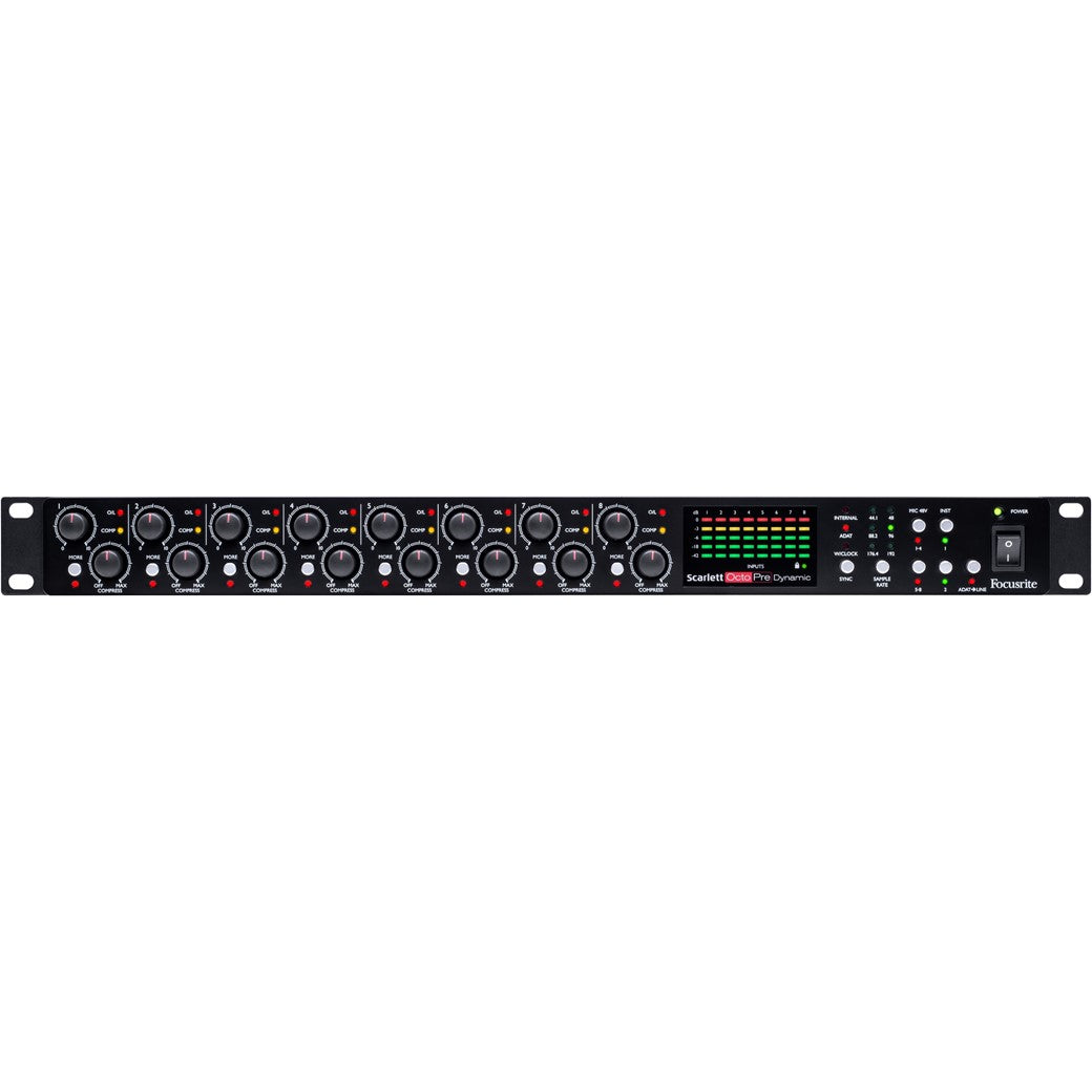 Focusrite Scarlett OctoPre Dynamic - Eight-Channel Mic Pre with A-D/D-A Conversion and Analogue Compression