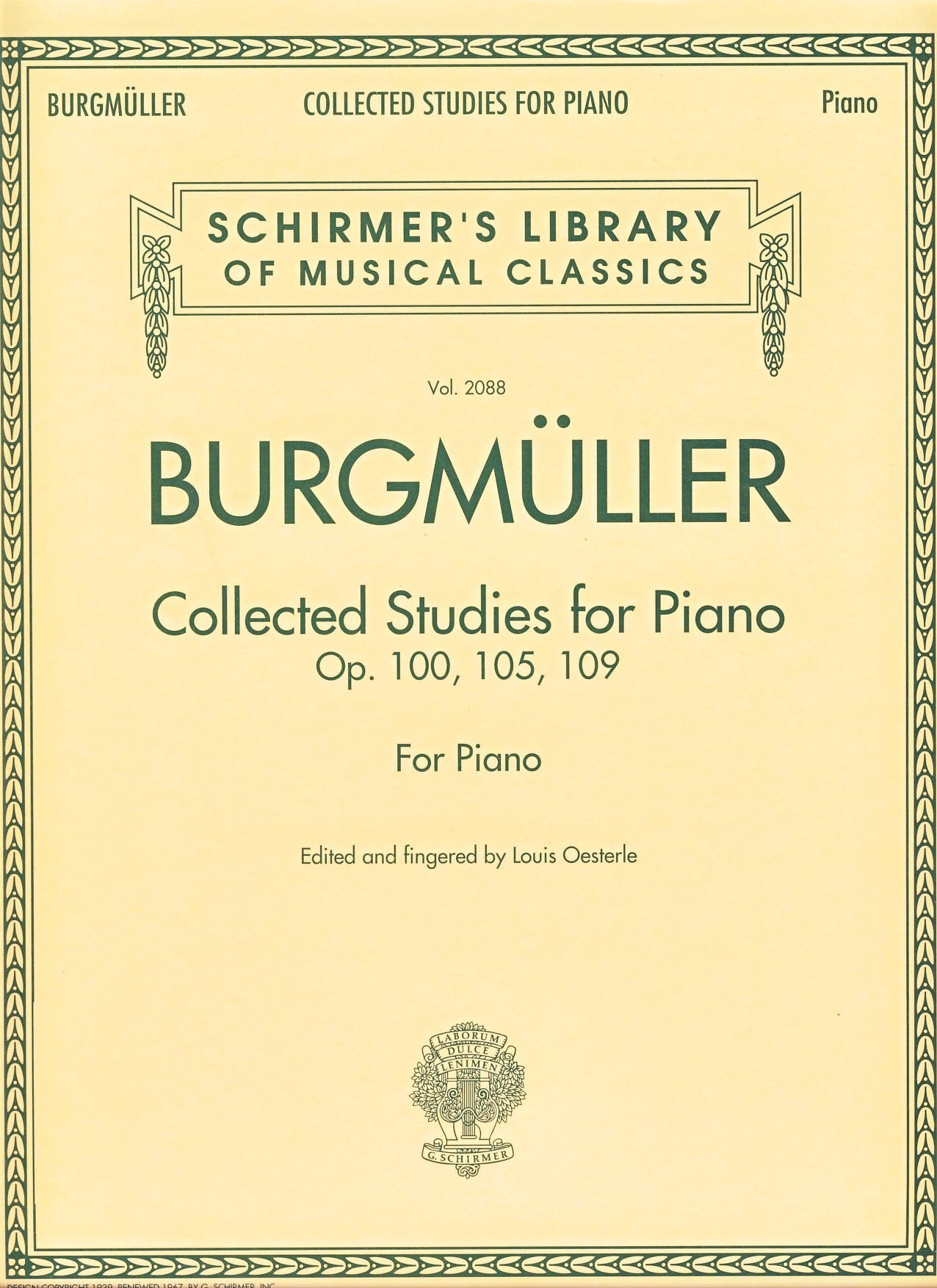 BURGMULLER COLLECTED STUDIES FOR PIANO
