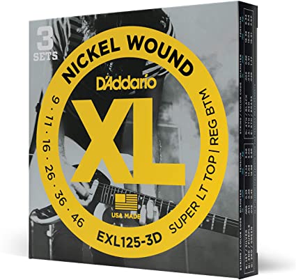 D'addario EXL125 Nickel Wound Electric Guitar String Set (3 pack)