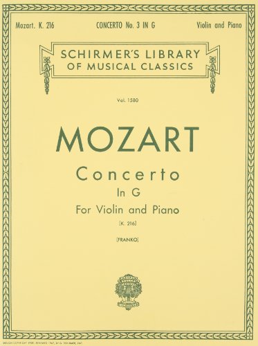 Mozart Violin Concerto No.3 In G K.216