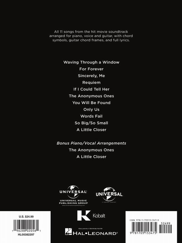 DEAR EVAN HANSEN Music from the Motion Picture Soundtrack (P/V/G)