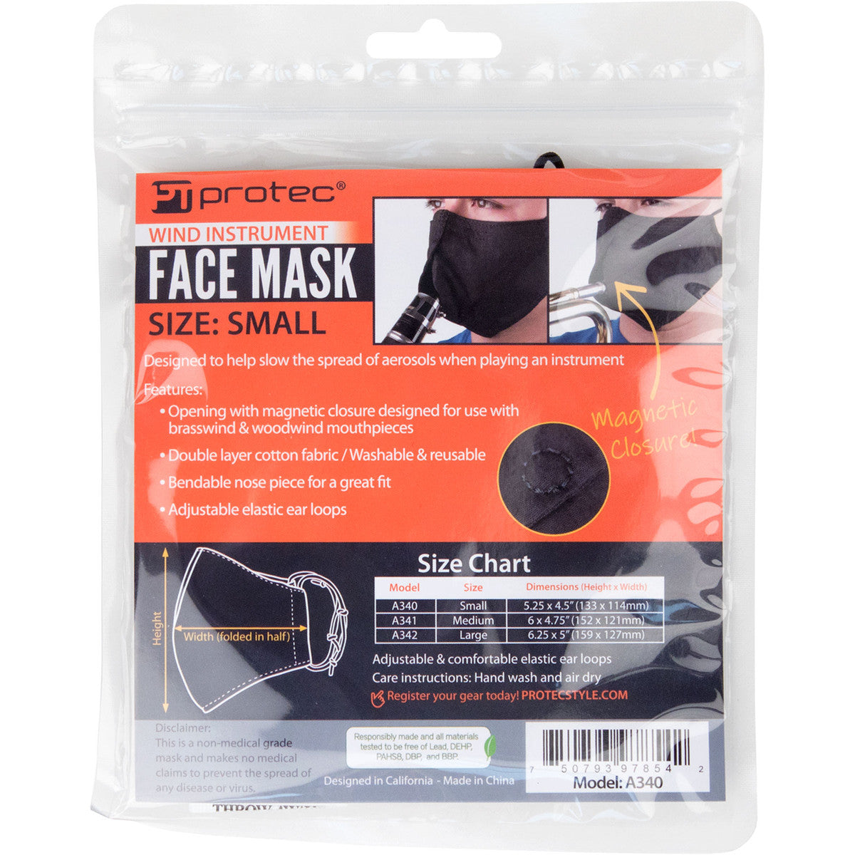 Protec Face Mask for Wind Instruments