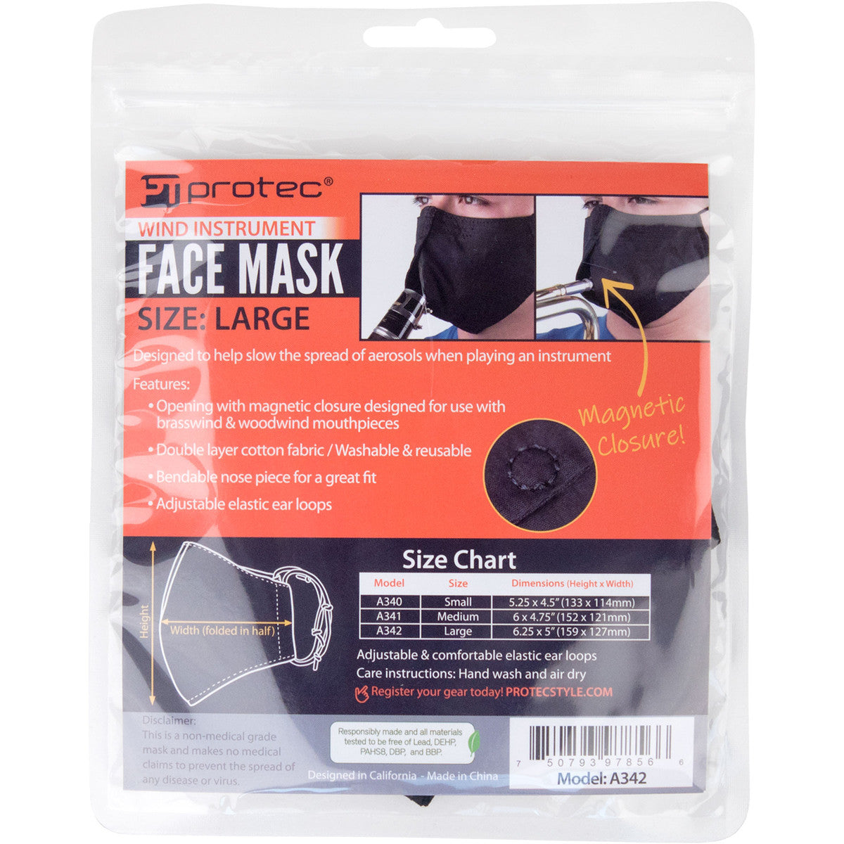Protec Face Mask for Wind Instruments