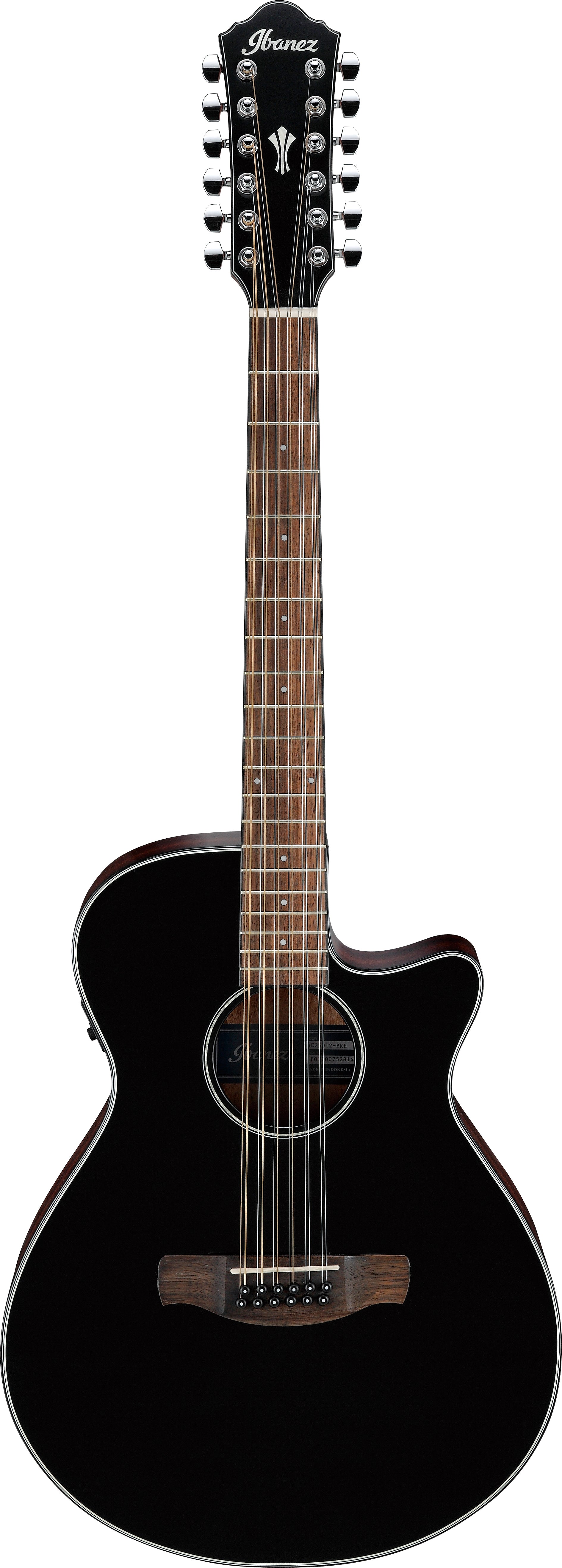 Ibanez AEG5012 12-string Acoustic Guitar - Black High Gloss 木結他