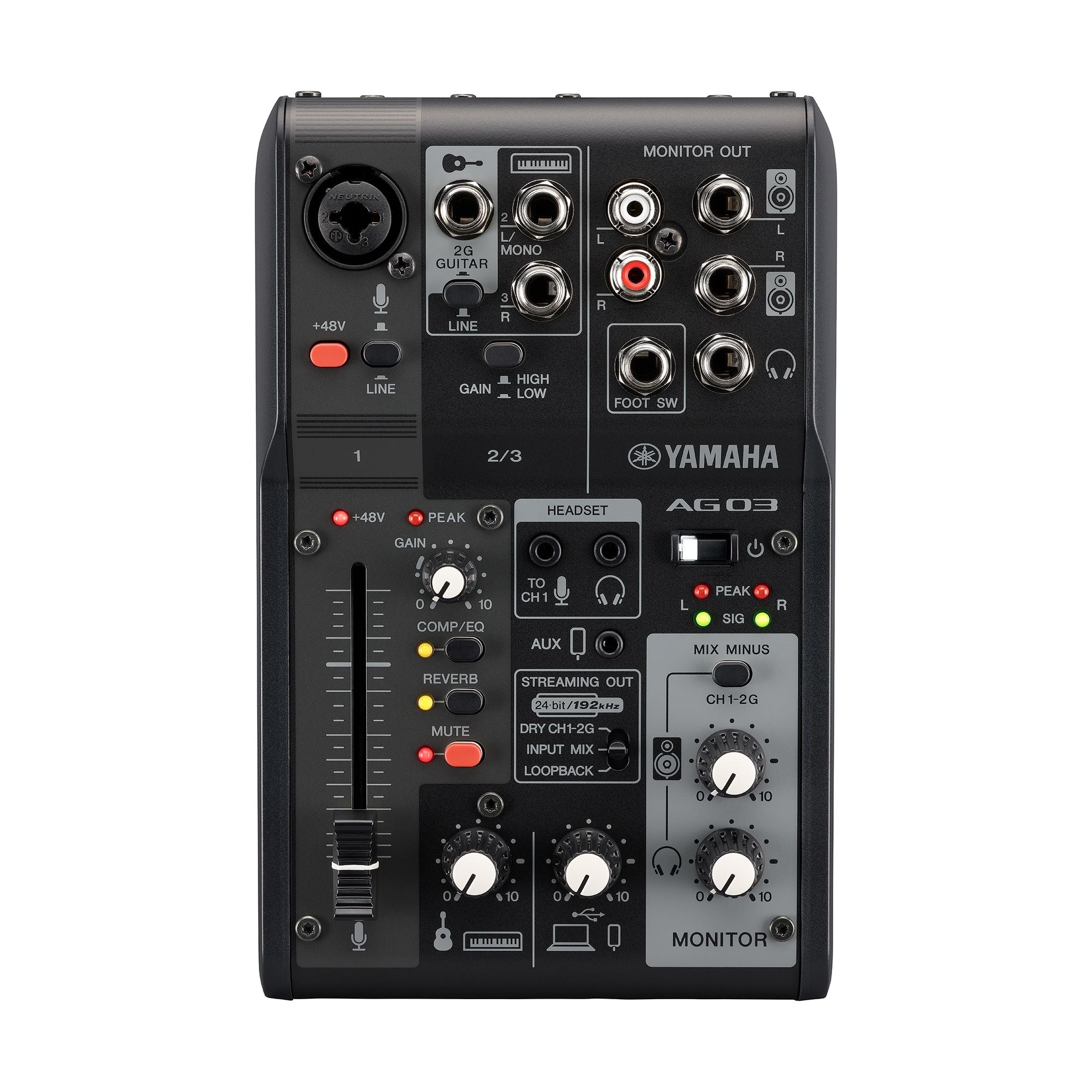 Yamaha AG03MK2  3-Channel Live Streaming Loopback Audio USB Mixer (Black)