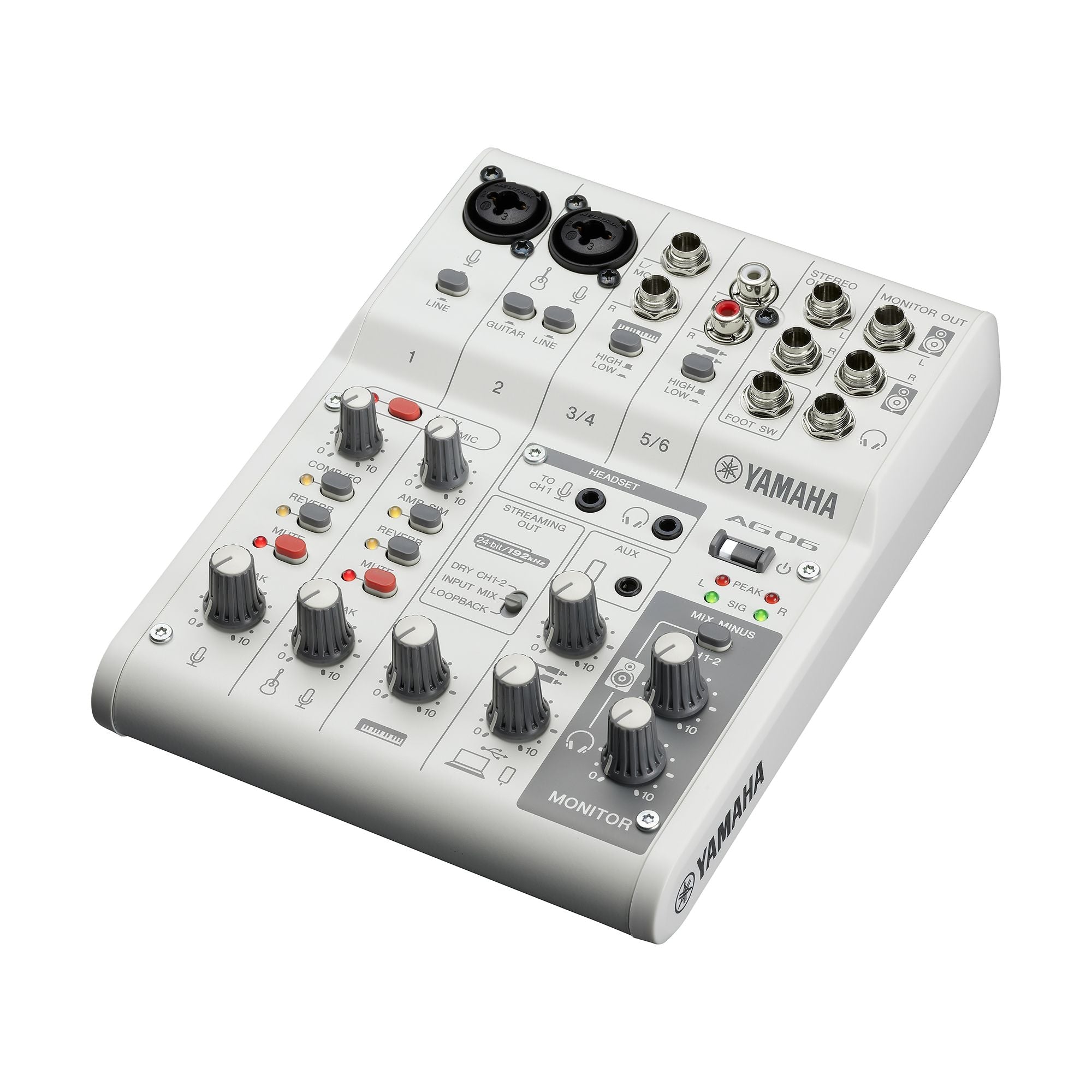 AG06MK2  6-Channel Live Streaming Loopback Audio USB Mixer (White)