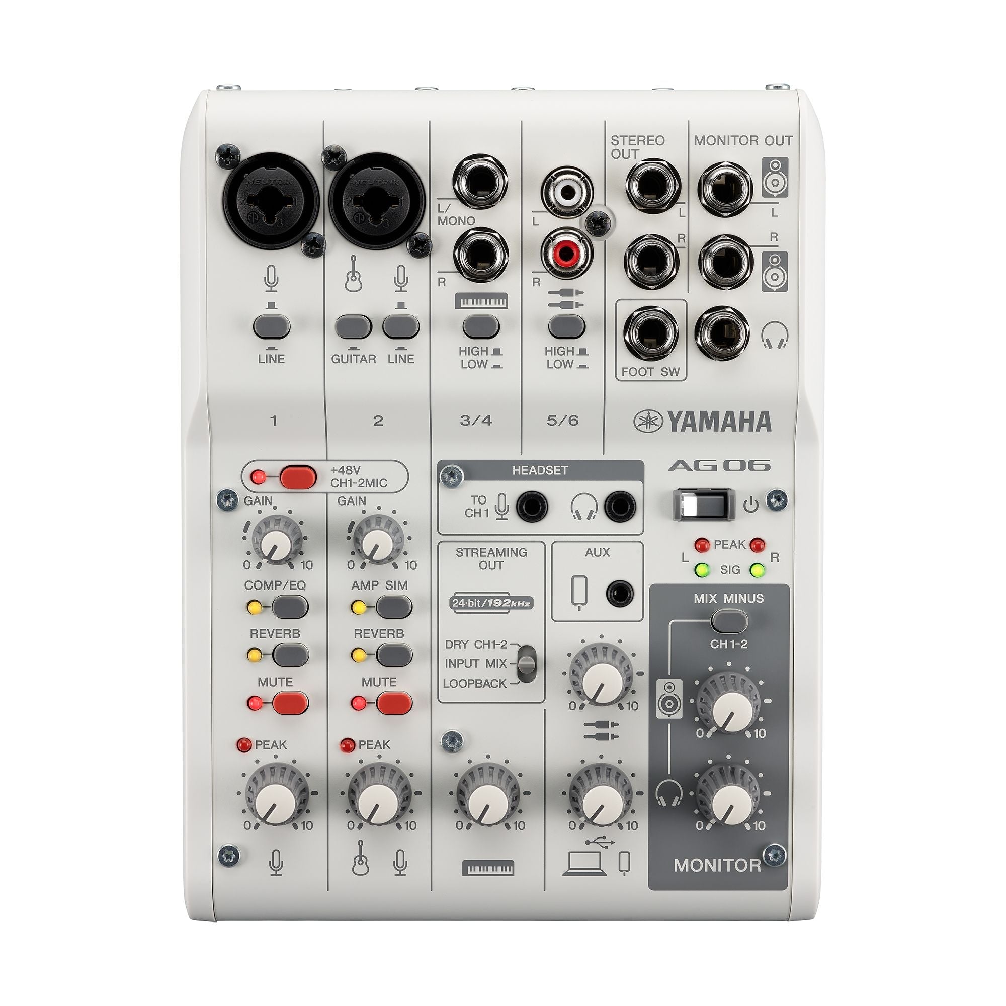 AG06MK2  6-Channel Live Streaming Loopback Audio USB Mixer (White)