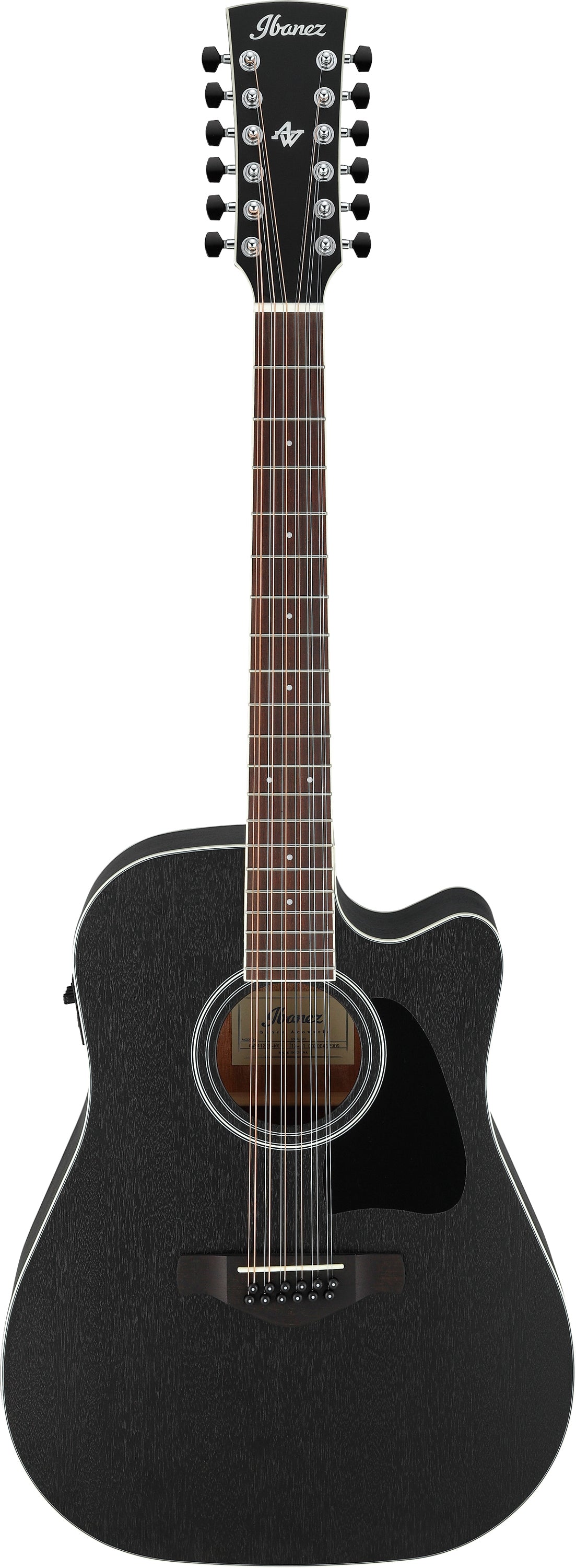 Ibanez AW8412CE Acoustic Guitar (Weathered Black Open Pore) — Tom