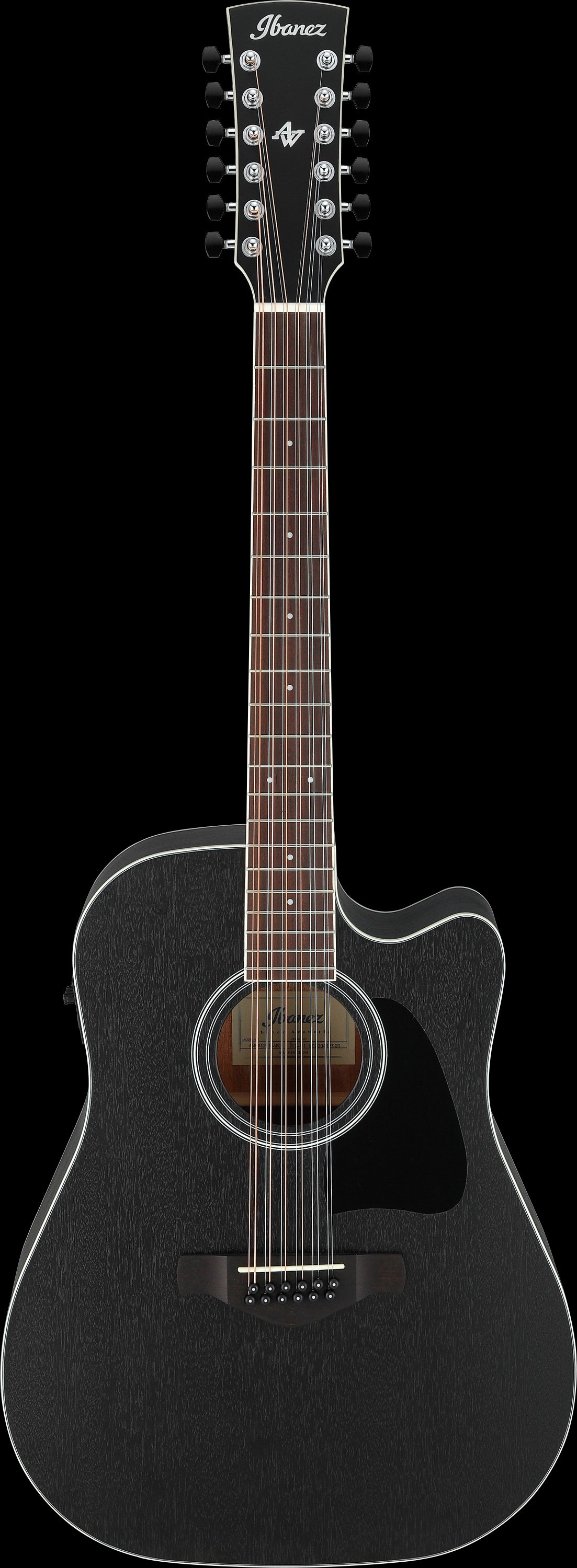 Ibanez AW8412CE Acoustic Guitar (Weathered Black Open Pore)