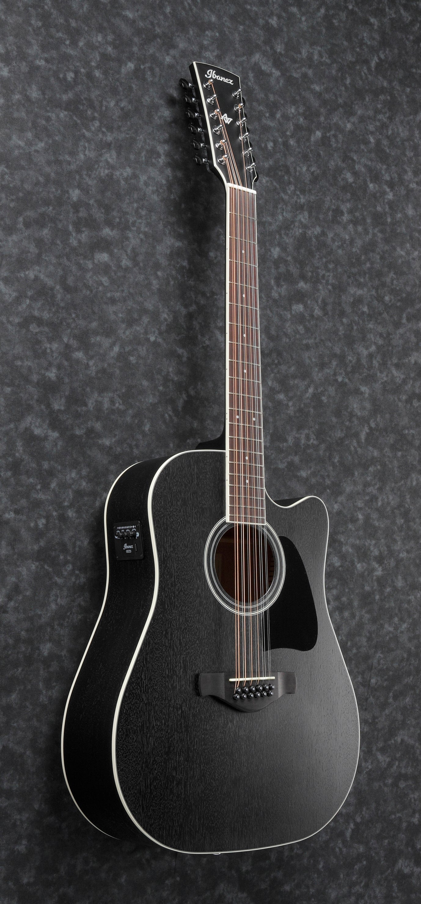 Ibanez AW8412CE Acoustic Guitar (Weathered Black Open Pore)