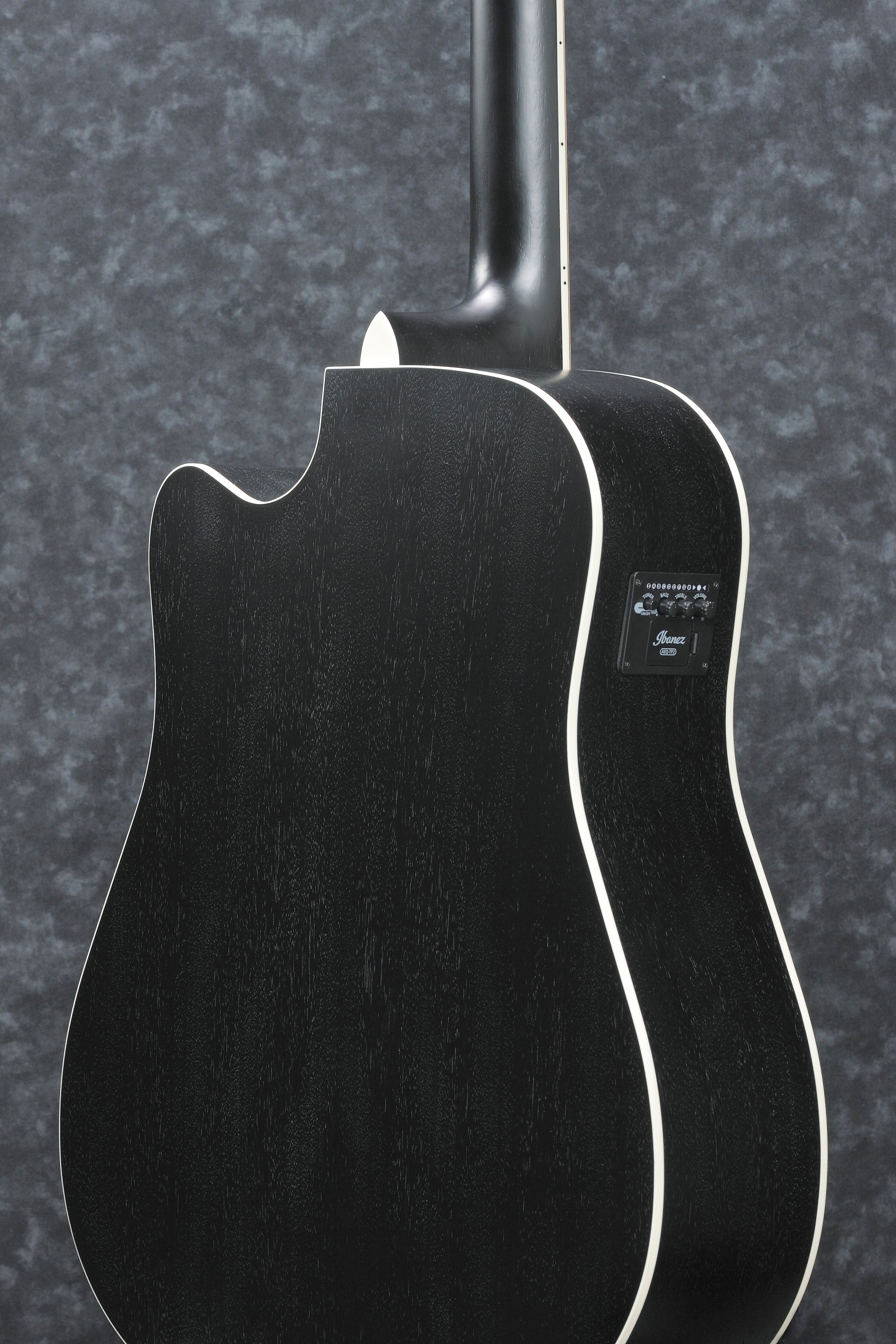 Ibanez AW8412CE Acoustic Guitar (Weathered Black Open Pore)