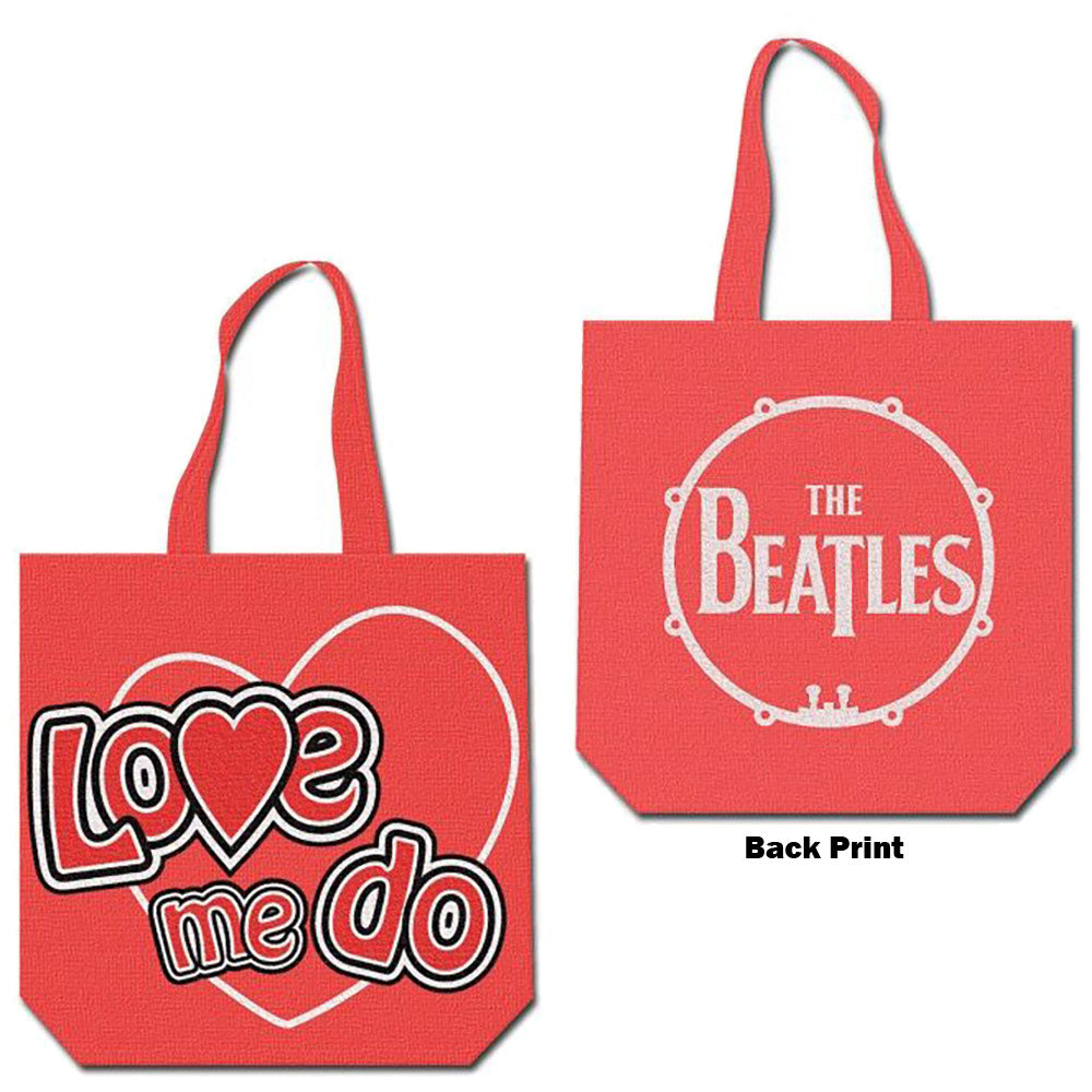 BEATLES LOVE ME DO RED TOTE BAG