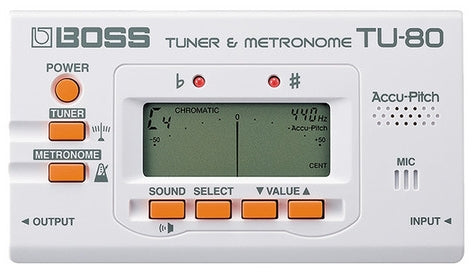 BOSS TU-80 Tuner/Metronome (White) 調音器/拍子機