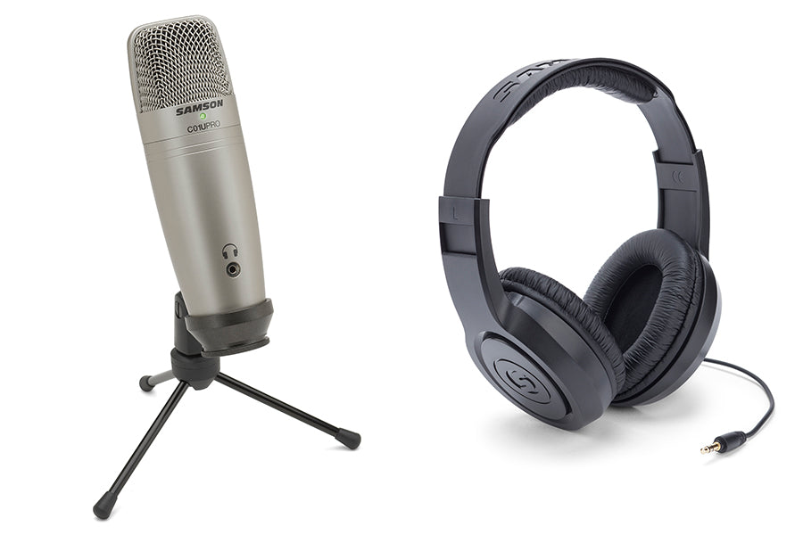 Samson C01U Pro-USB Studio Condenser Microphone & SR350 Headphones Package