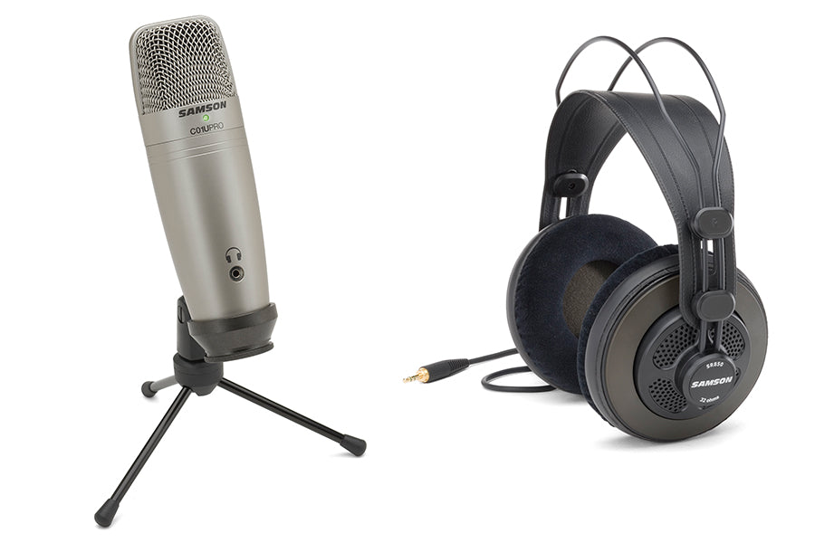 Samson  C01U Pro-USB Studio Condenser Microphone & SR850 Headphones Package