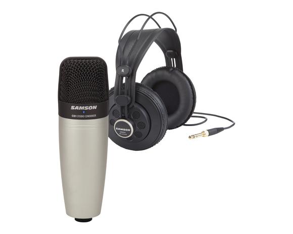 Samson C01/SR850   Condenser Microphone & Headphones Bundle