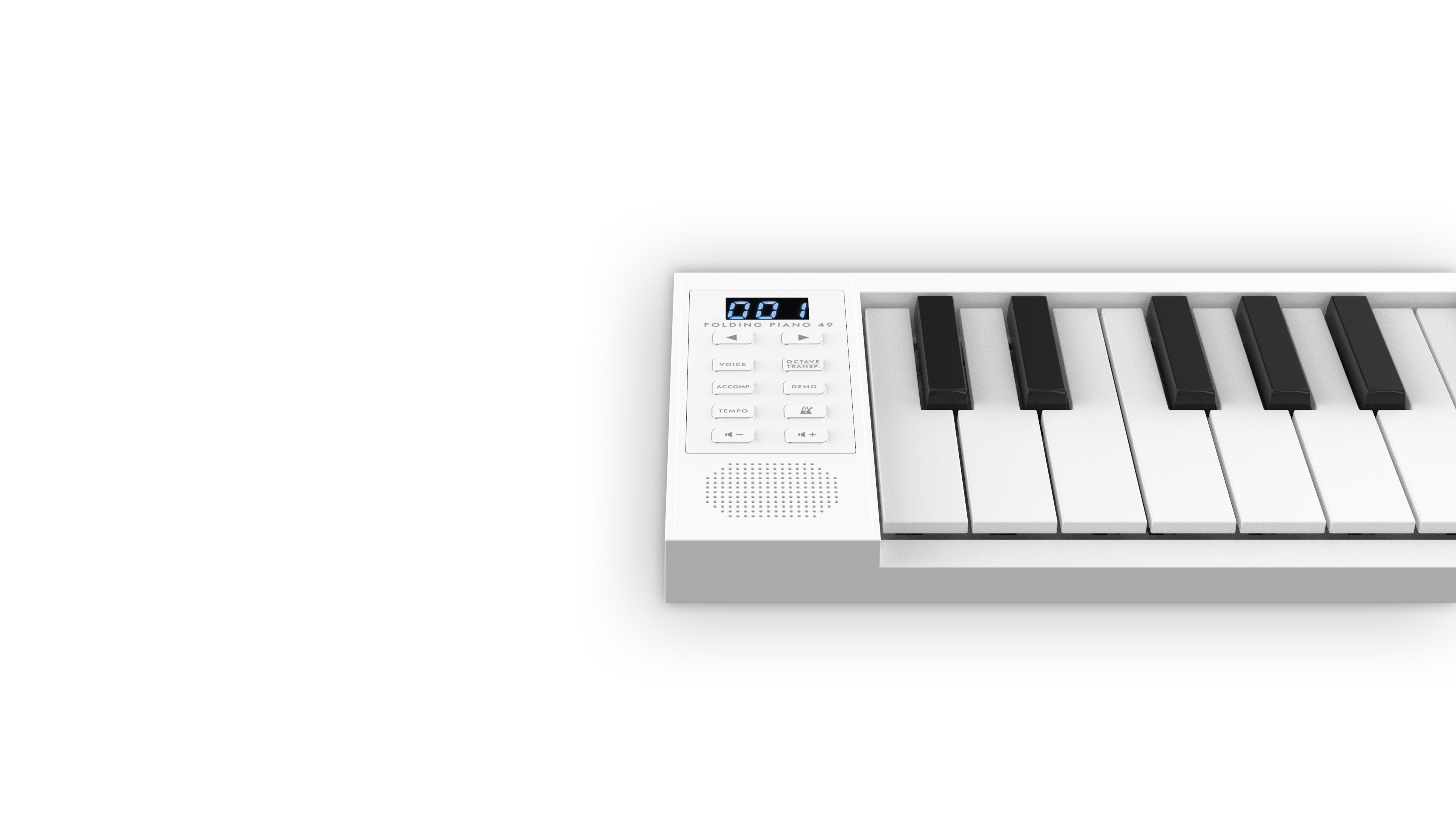 Carry-on 摺疊式49鍵數碼鍵琴 (白色)