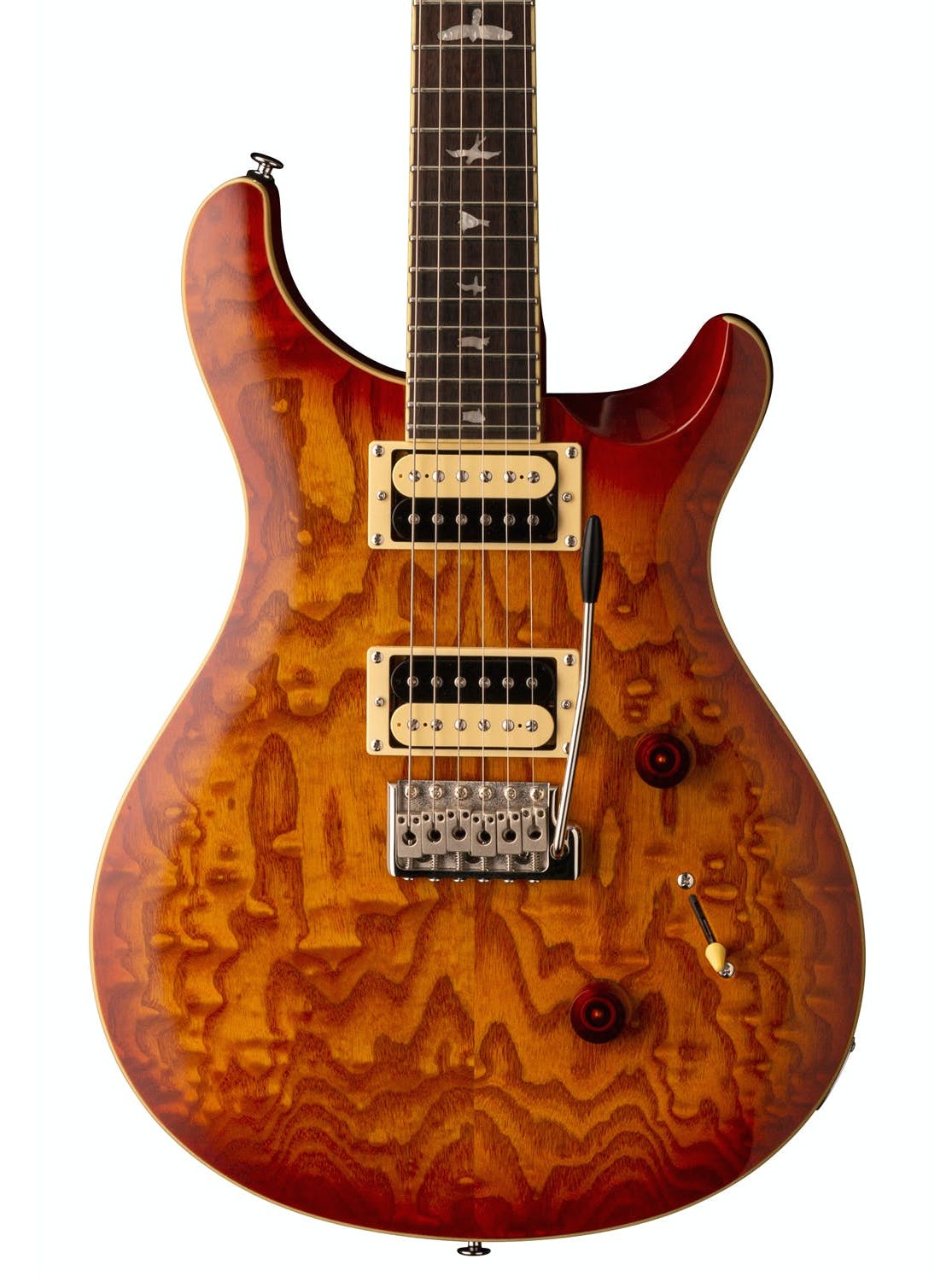 PRS SE Series Custom 24 Electric Guitar (Exotic Top Burled Ash Vintage Sunburst)