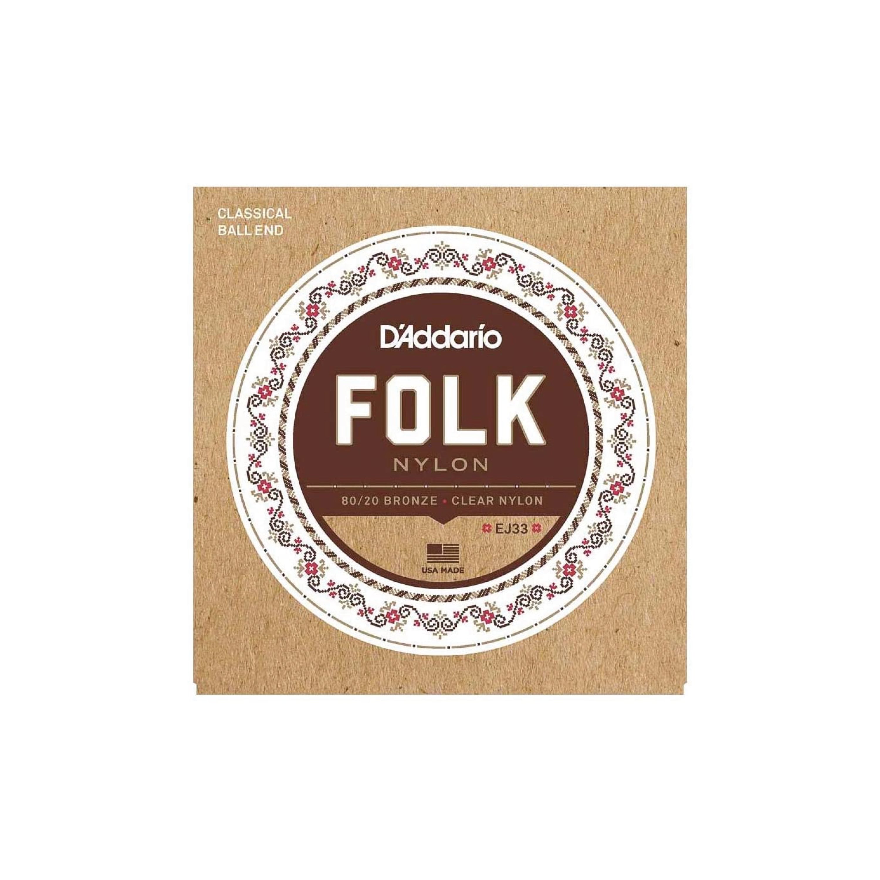 D'addario EJ33 folk Nylon/Classical Guitar Strings Set
