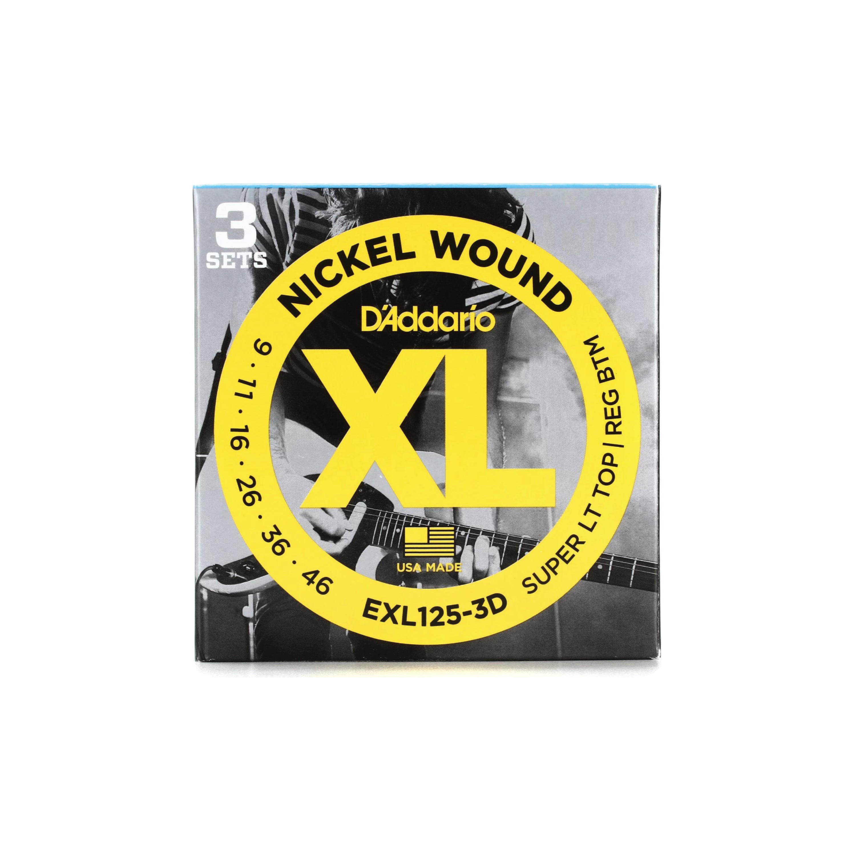 D'addario EXL125 Nickel Wound Electric Guitar String Set (3 pack)
