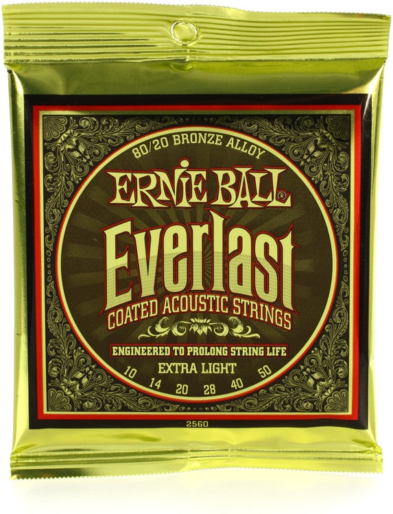 Ernie Ball, 2560, Everlast Acoustic 80/20 Bronze Extra Light, Guitar Strings