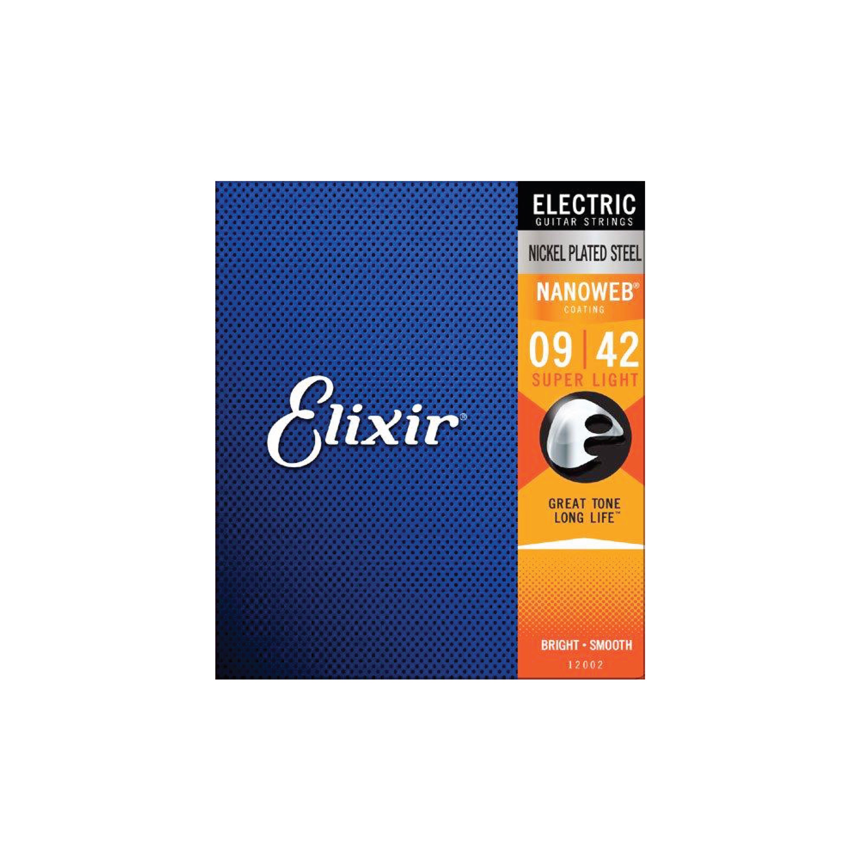 Elixir 12002 Nanoweb Coated Electric Guitar Strings 9-42 電結他弦套裝