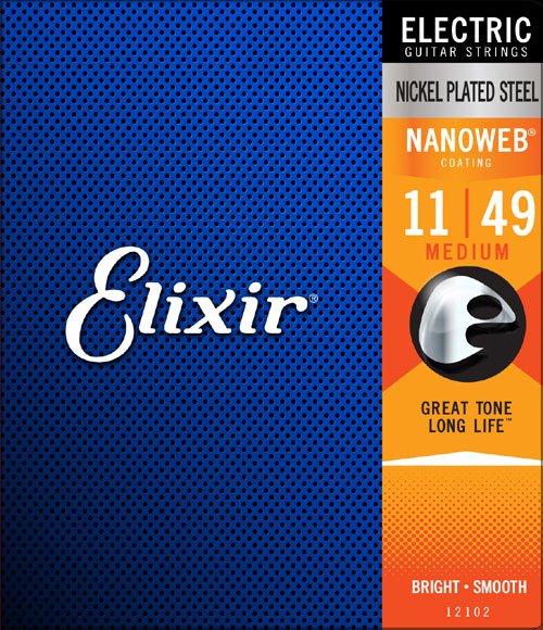 Elixir 12102 Nanoweb Coated Electric Guitar Strings 11-49 電結他弦套裝