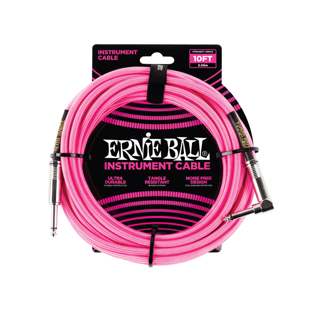 Ernie Ball 10' Braided Straight / Angle Instrument Cable