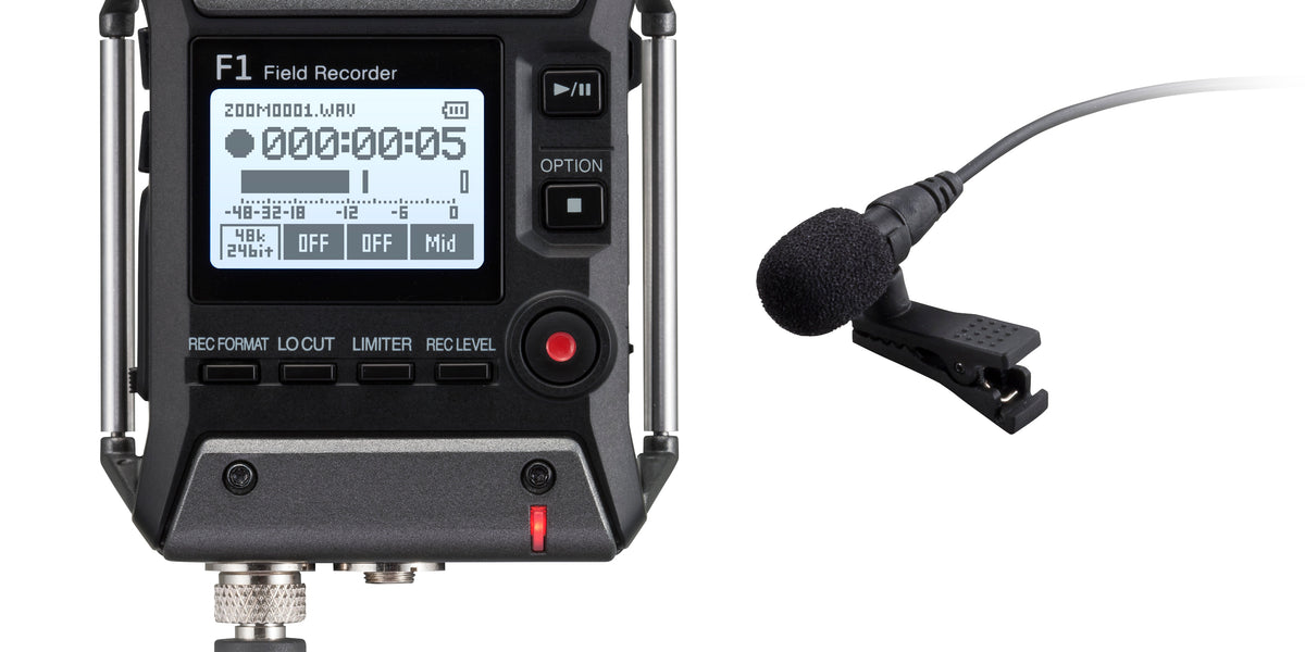 ZOOM F1-LP field recorder met lavalier microfoon pack ZOOM F1-LP field recorder met lavalier microfoon pack