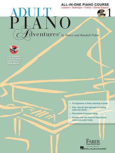 Adult Piano Adventures All-in-One Lesson Book 1 with CD, DVD and Online Support