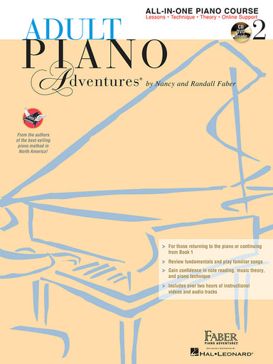 Adult Piano Adventures All-In-One Lesson Book 2 Book with CD, DVD and Online Support