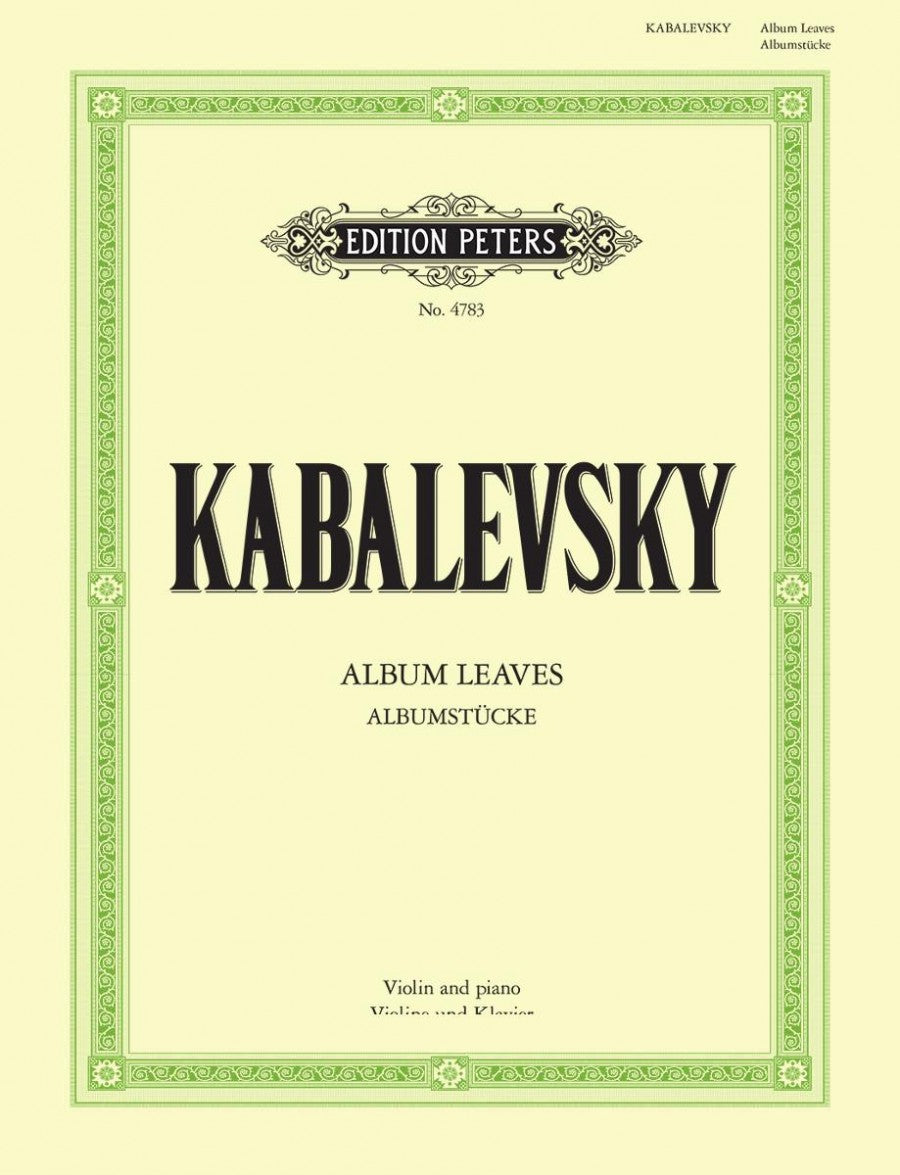 Kabalevsky: Album Leaves (Albumstücke) for Violin and Piano - 20 Easy Arrangements from Original Works, incl. 2 for 2 Violins and Piano