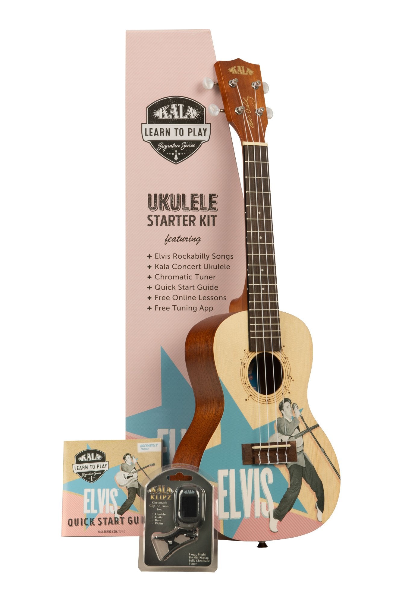 Kala Learn To Play Elvis Rockability Concert Ukulele
