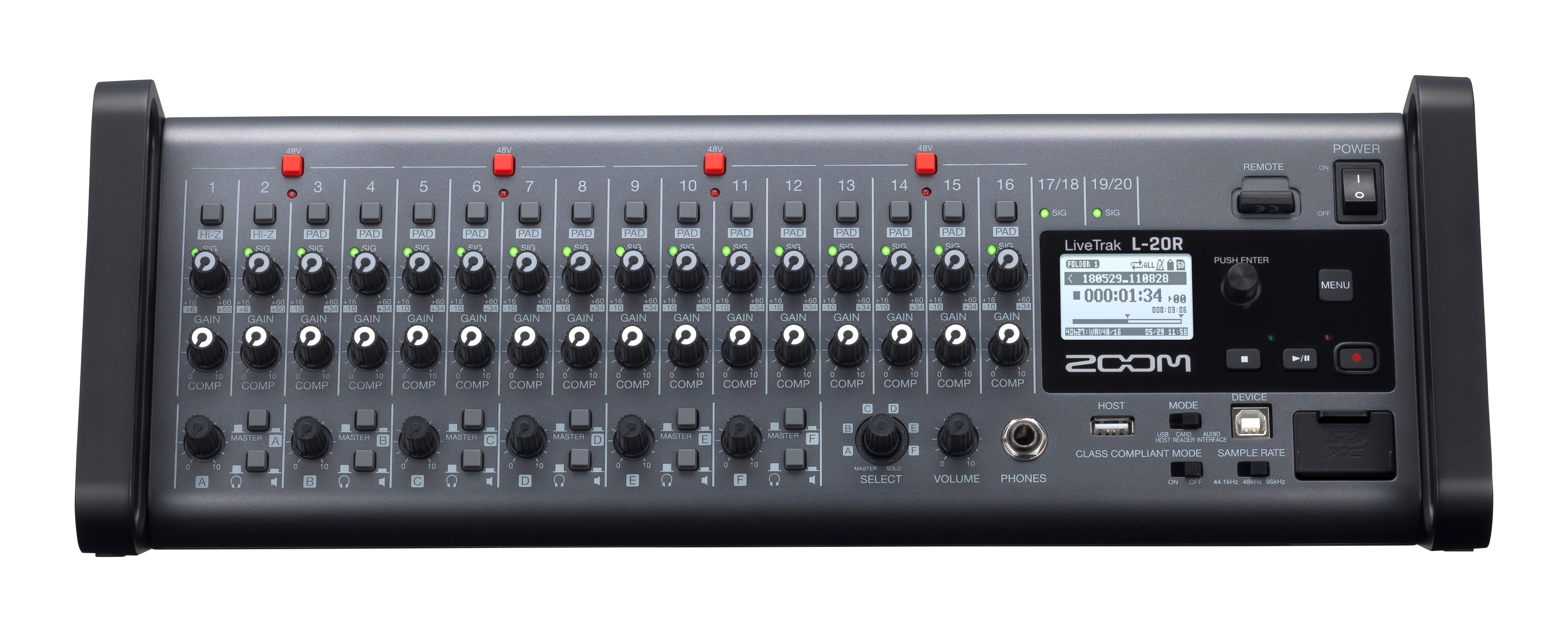 Zoom LiveTrak L-20R Digital Mixer Recorder